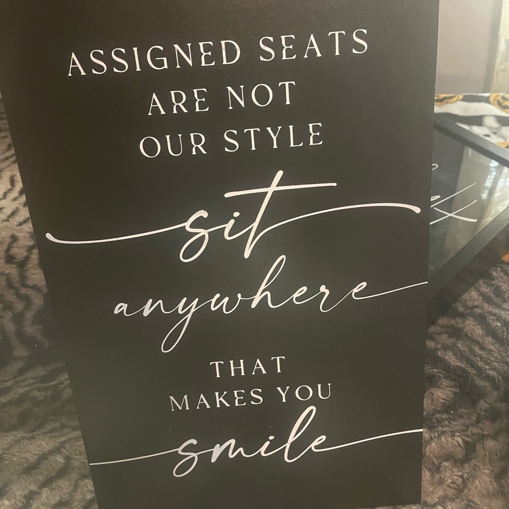 Black and White Decorative Sign